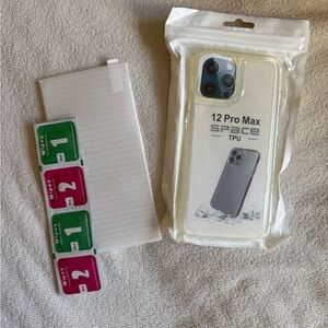 NWT iPhone 12 Pro max clear case with screen protector